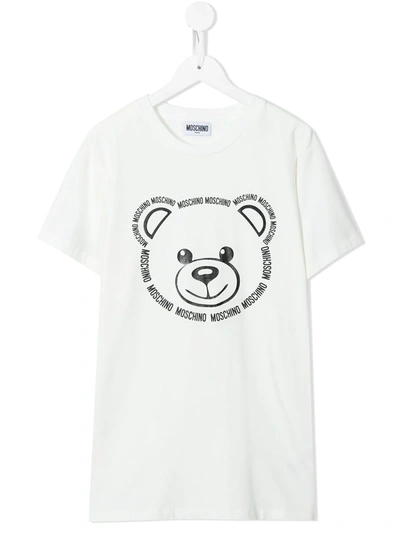 Moschino Kids' Graphic-print Short-sleeve T-shirt In White