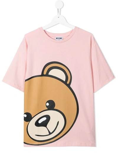 Moschino Kids' Graphic-print Short-sleeve T-shirt In Pink
