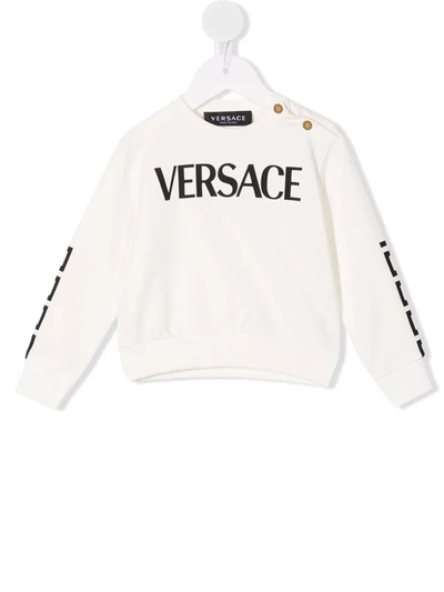 Versace Babies' Logo印花卫衣 In White