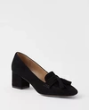 ANN TAYLOR TASSELED SUEDE BLOCK HEEL PUMPS,572562