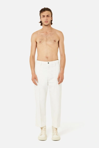 Ami Alexandre Mattiussi Pleated Wide Fit Trousers In White