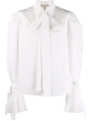 ELIE SAAB TAFFETA FLARED-CUFF SHIRT