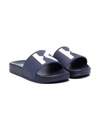 Kenzo Logo-print Open-toe Slides In Blue