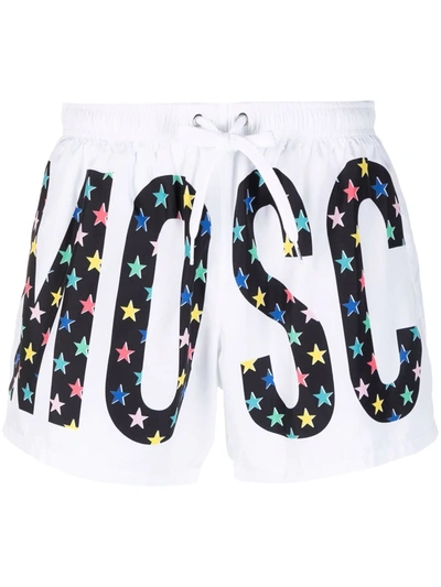 Moschino Logo-print Swim Shorts In White