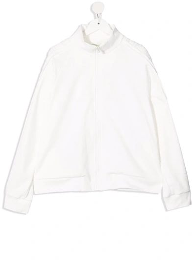 Fendi Teen Embossed-logo Sleeve Jacket In White