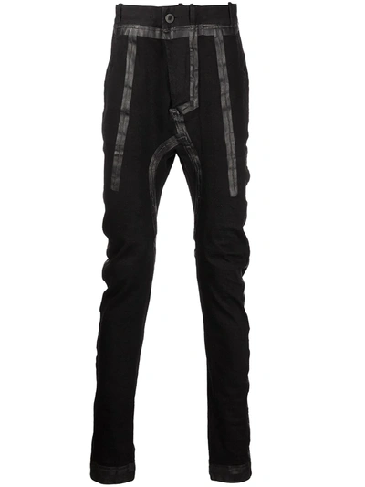 Boris Bidjan Saberi Contrast-trim Skinny Trousers In Black