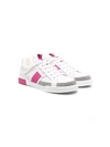Dolce & Gabbana Teen Colour-block Leather Sneakers In White