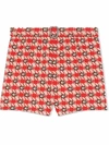 GUCCI G CHECK BELTED SHORTS