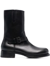 DSQUARED2 BUCKLED LEATHER ANKLE BOOTS