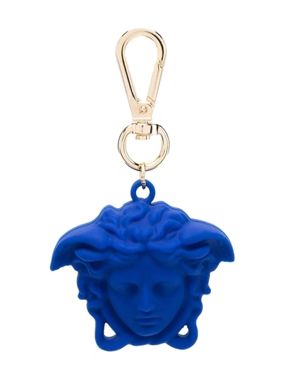 Versace Teen Matte Medusa-head Keychain In Blue