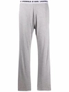 Shop Karl Lagerfeld Logo Band Pajama Trousers In Grey