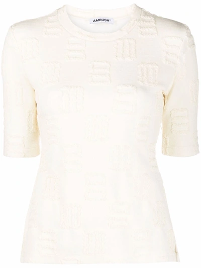 Ambush Yellow Monogram Fitted T-shirt In Flan