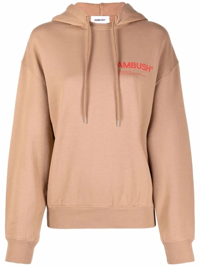 Ambush Chest Logo-print Hoodie In Neutrals