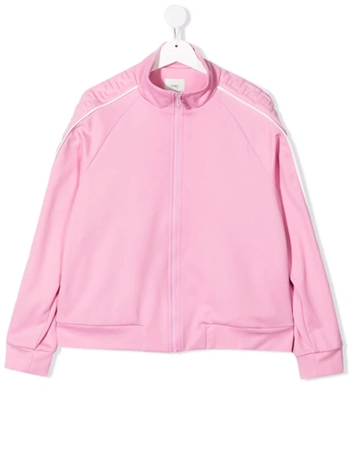 Fendi Kid's Embossed Ff Logo Track Jacket In Pink
