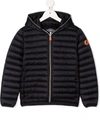 Save The Duck Padded Hooded Jacket In 10000 Nero