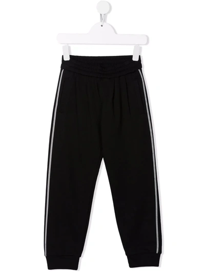 Balmain Kids' Side Logo-print Track Trousers In Black