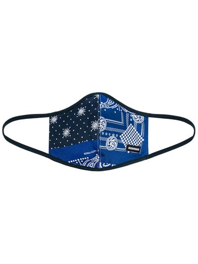 Neighborhood Two-tone Face Mask In Blau