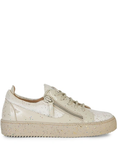 Giuseppe Zanotti Gail Sparkle-effect Leather Trainers In White