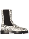 GIVENCHY SNAKE PRINT CHELSEA ANKLE BOOTS