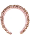 Jennifer Behr Czarina Crystal-embellished Grosgrain Headband In Pink