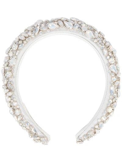Jennifer Behr Czarina Crystal Embellished Headband In Silver