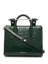 Strathberry Crocodile-effect Leather Tote Bag In Grün