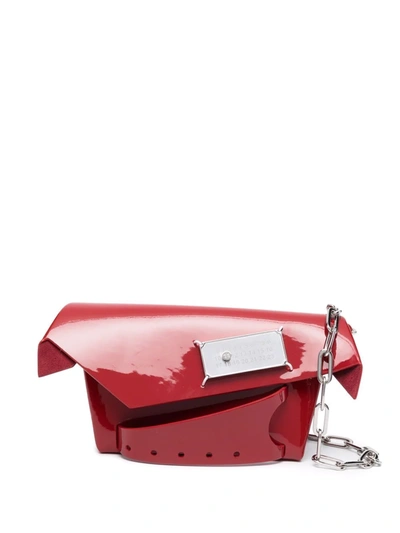 Maison Margiela `snatched` Small Shoulder Bag In Rosso
