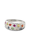 Bleue Burnham Sterling Silver Mini Riviera Sapphire Ring In Silver