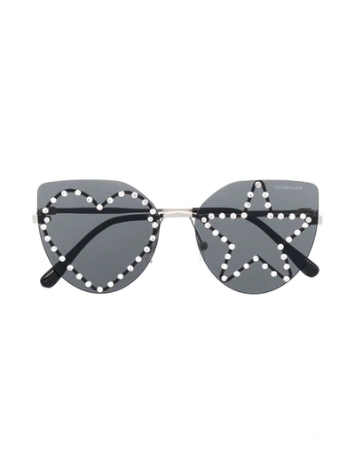 Monnalisa Kids' Cat-eye Tinted Sunglasses In Black