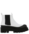 Paloma Barceló Flat Booties Celine Paloma Barcel&ograve; Ankle Boots In Nappa Leather With Treaded Sole In White