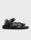 Arizona Love Trekky Paisley-print Buckled Sandals In Black