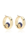 DEMARSON WOMEN'S MINI AMY LAPIS 12K GOLD-PLATED HOOP EARRINGS
