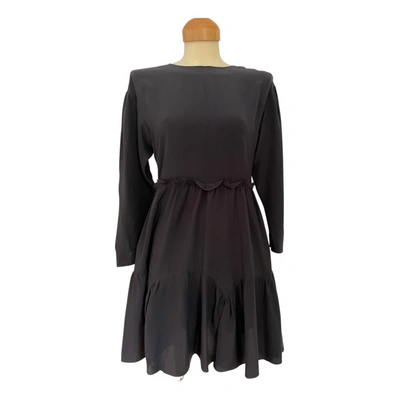 Pre-owned Miu Miu Silk Mid-length Dress In Black