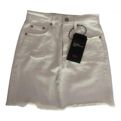 Pre-owned Levi's Mini Skirt In White