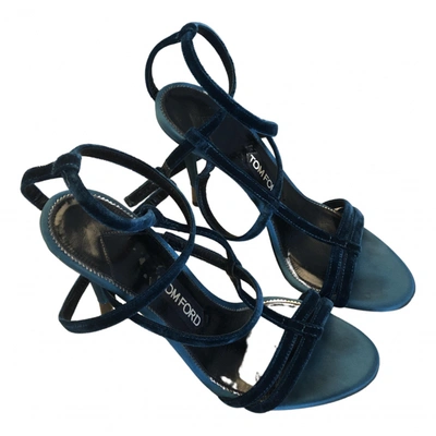 Pre-owned Tom Ford Leather Sandal In Blue