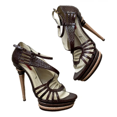 Pre-owned Cesare Paciotti Leather Sandal In Brown