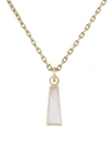METIER 9KT YELLOW GOLD MOTHER OF PEARL LONG TRAPEZOID PLAQUE
