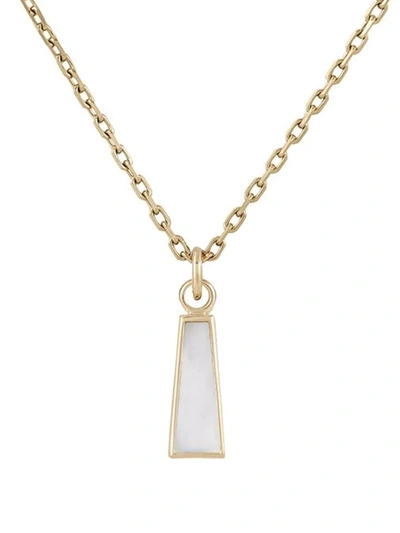 Metier By Tom Foolery 9kt Yellow Gold Mother Of Pearl Long Trapezoid Plaque