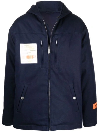 Heron Preston Patch-detail Hooded Jacket In 蓝色