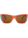 Jw Anderson Orange & Blue Persol Edition Wide Frame Sunglasses In 橘色