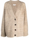 Maison Margiela Oversized Alpaca Wool-blend Cardigan In 中性色