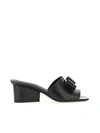 Ferragamo Valery Bow-embellished Leather Mules In Nero || Nero
