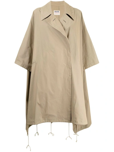 Yohji Yamamoto Oversized Trench Coat In Brown