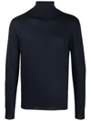 Fedeli Roll-neck Knitted Jumper In Blue