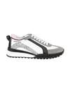 Dsquared2 White And Dark Grey Legend Sneakers With Pink Detail In Black/grey/white