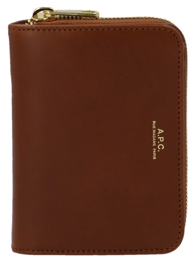 Apc A.p.c. Compact Emanuelle Wallet In Brown
