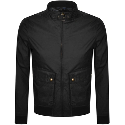 Belstaff Scouter Waxed Cotton-canvas Bomber Jacket In Black