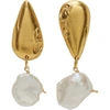 ALIGHIERI GOLD PEARL 'THE FEAR AND THE DESIRE' EARRINGS