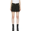 Balmain Button-embellished Cotton-faille Shorts In 0pa Noir