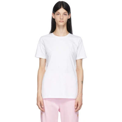 Balmain White & Pink Printed Logo T-shirt